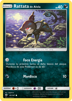 019 Rattata - Juego de Cartas de Pokémon - Pokéxperto