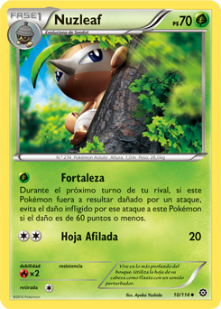 274 Nuzleaf - Juego de Cartas de Pokémon - Pokéxperto