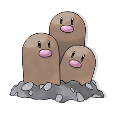 Artwork Dugtrio Ken Sugimori