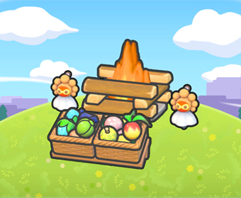 Zona de acampada con fest�n