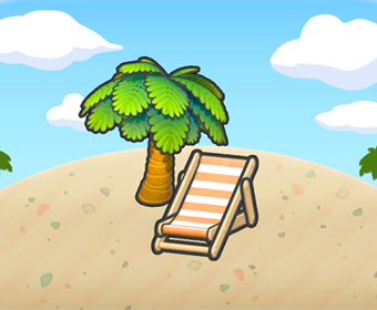 Silla de playa a la sombra