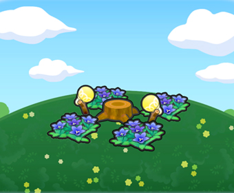 Escenario con toc�n y flores