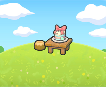 Mesa con pastel adorable